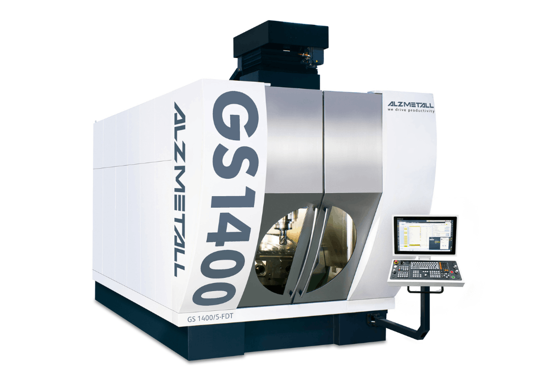 Alzmetall GS1400 vertical CNC machining centre showcasing high-rigidity construction and advanced precision engineering designed for demanding, high-performance manufacturing applications.