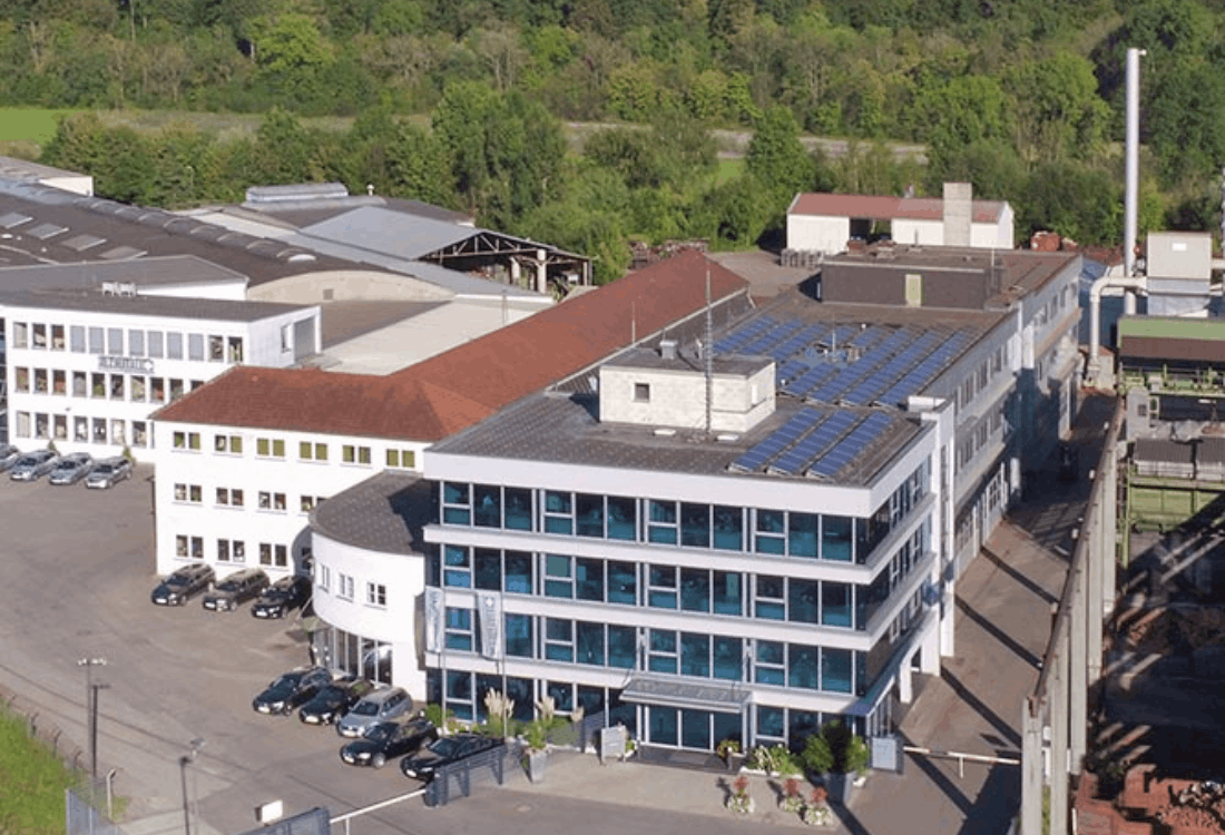 Alzmetall manufacturing facility in Germany highlighting in-house production capabilities and decades of engineering heritage supporting high-quality CNC machine tool development.